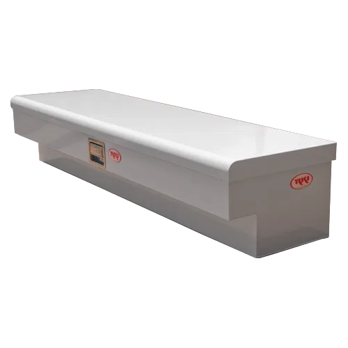 67SW – RKI Tool Box, Side Mount Wide Single Lid Powder Coated White Steel 67-3/4 Inch Length x 18-3/16 Inch Top/ 13 I...